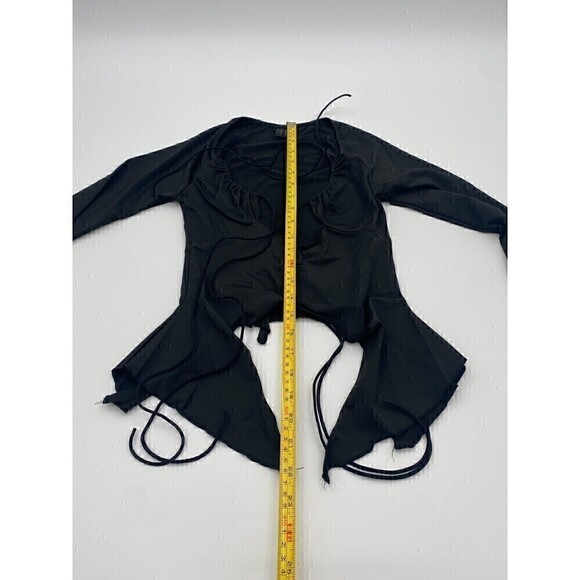 Cape Clique Black Crop Top Drawstring Women Small - Picture 6 of 15